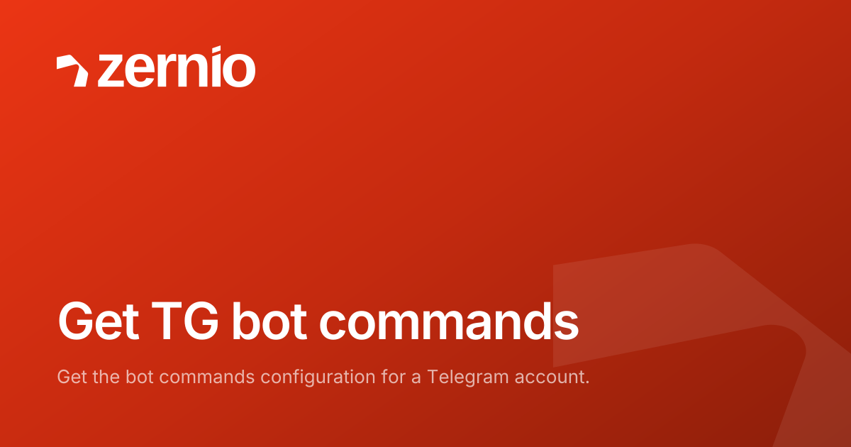 Get TG bot commands - API Reference