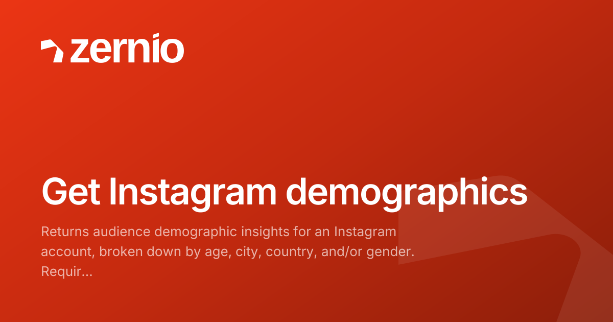 Get Instagram demographics - API Reference