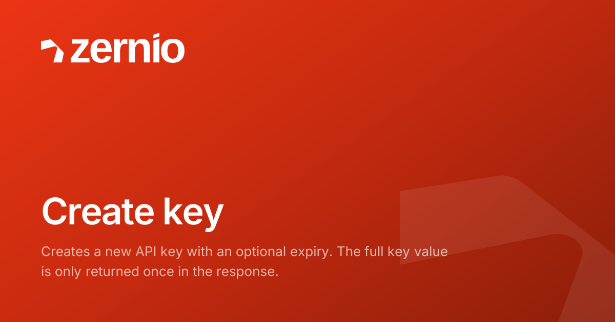 Create key - API Reference
