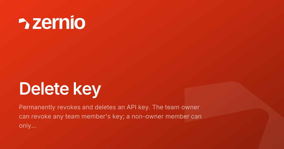 Delete key - API Reference