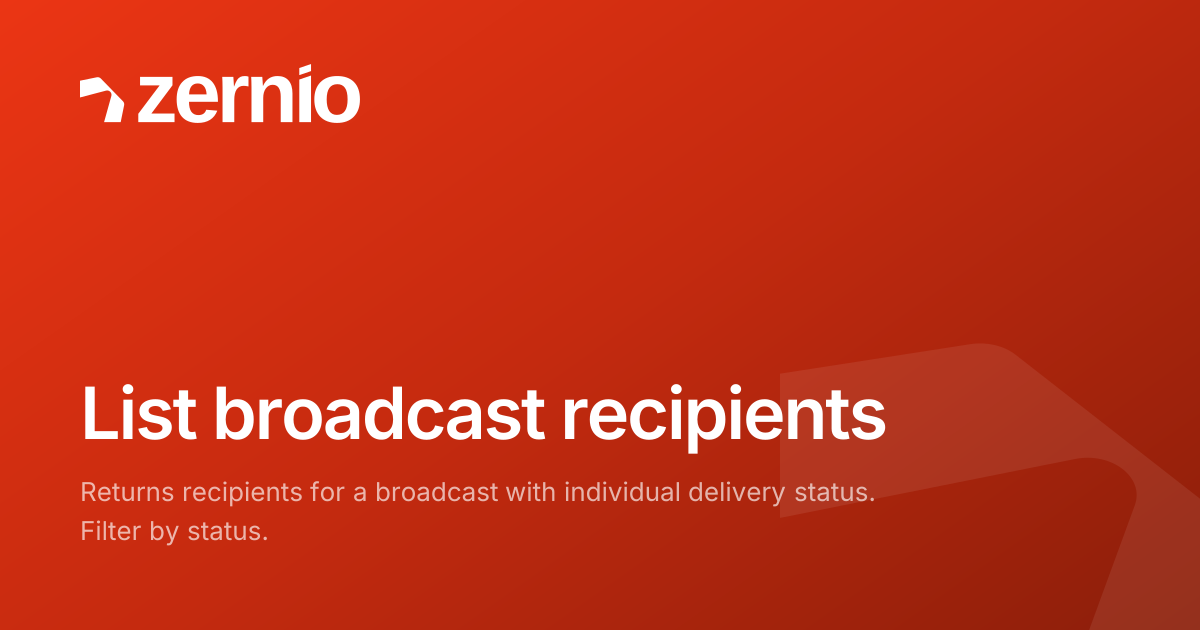 List broadcast recipients - API Reference
