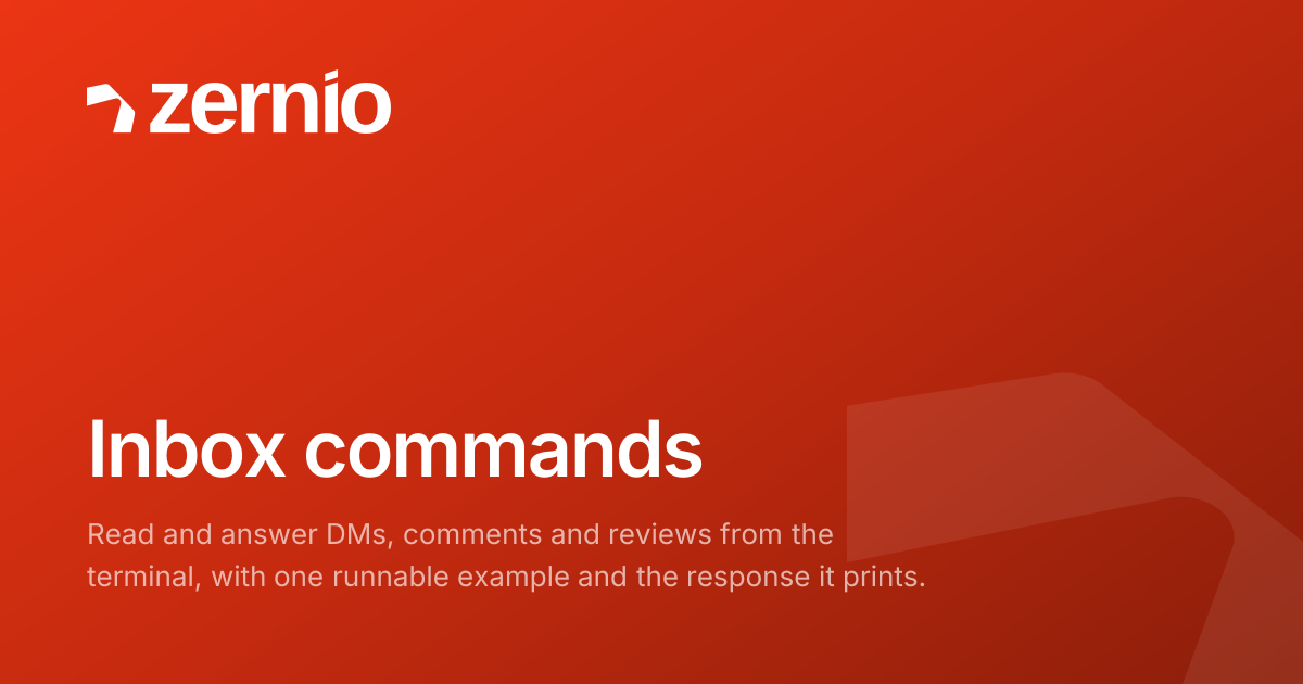 Inbox commands - Zernio API