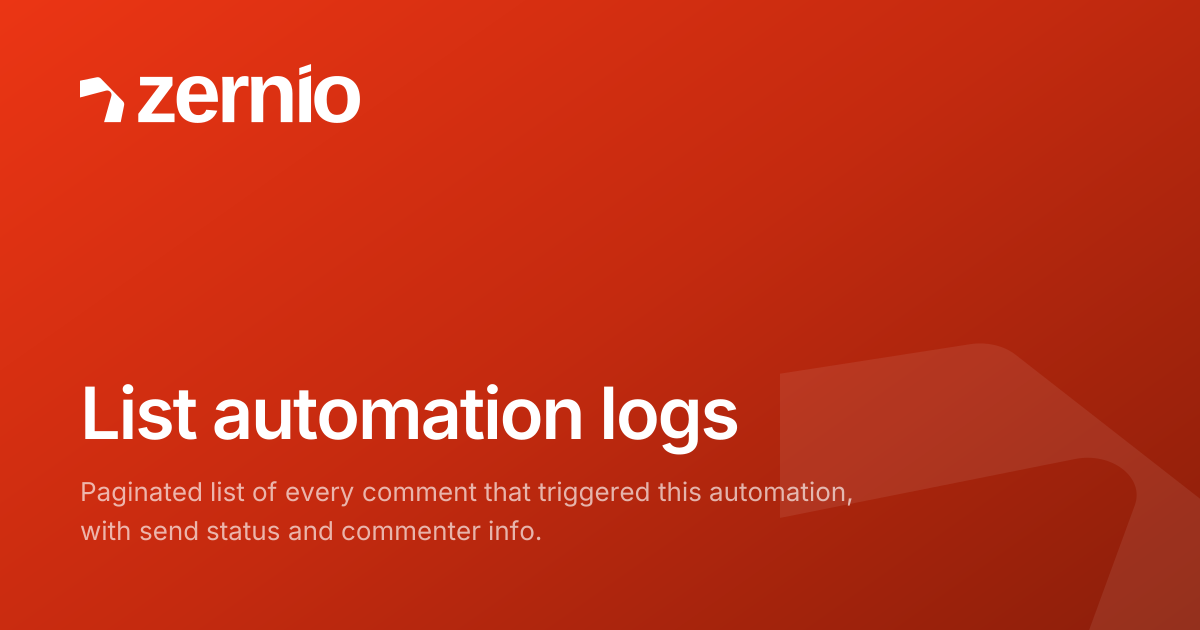 List automation logs - API Reference