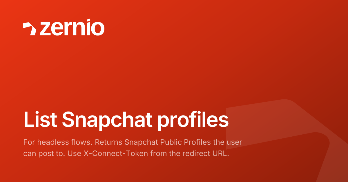 List Snapchat profiles - API Reference