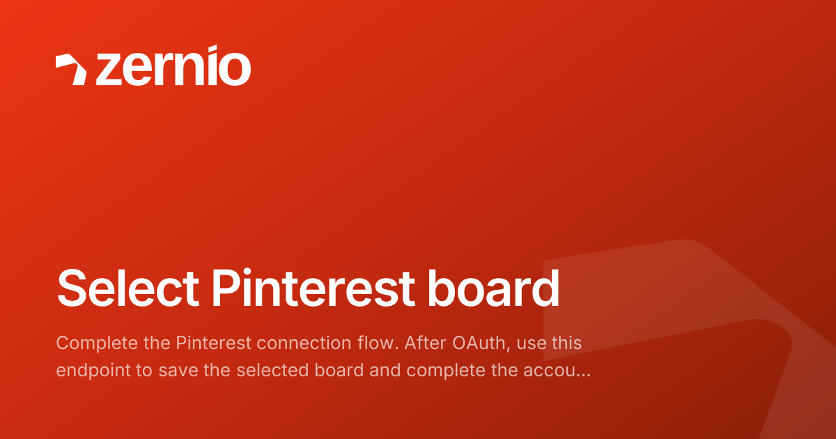 Pinterest Select Select Pinterest board - API Reference