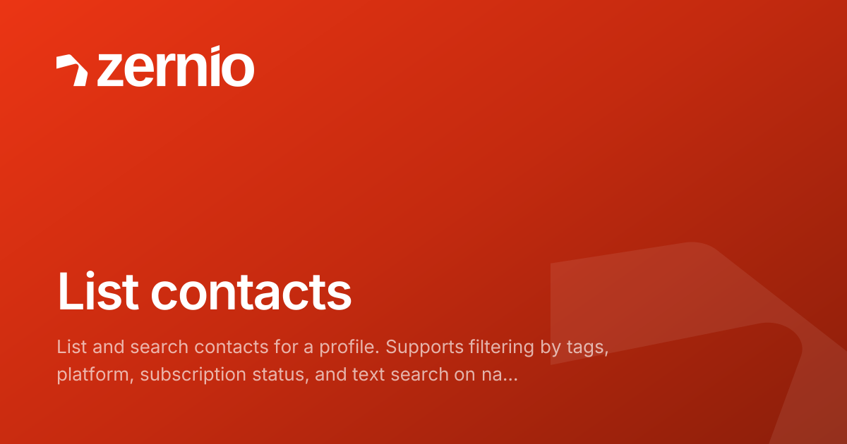 List contacts - API Reference