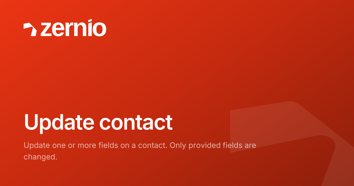 Update contact - API Reference