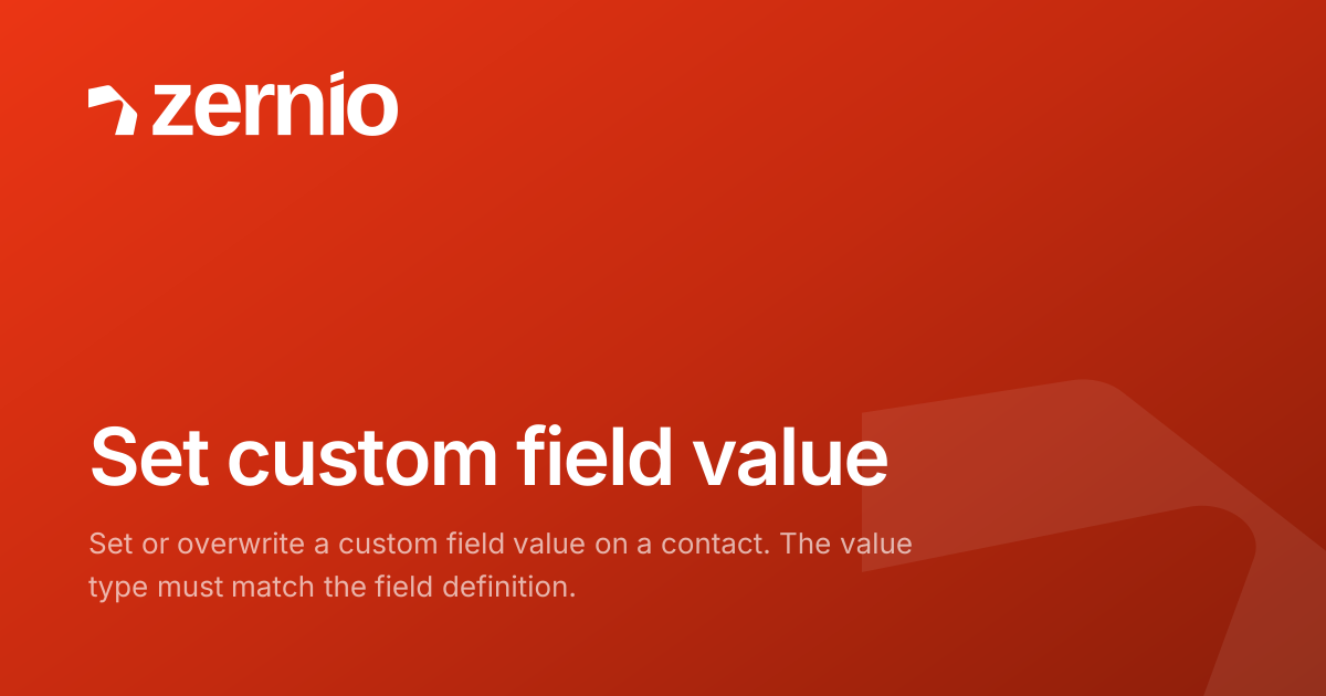 Set custom field value - API Reference