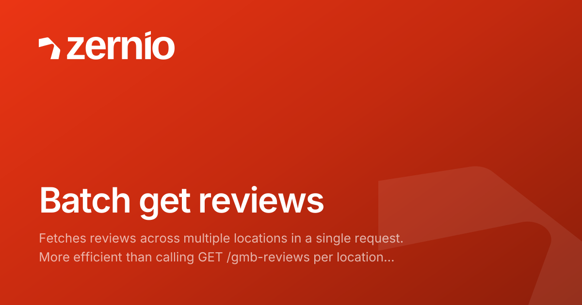 Batch get reviews - API Reference