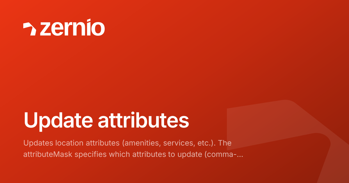 Update attributes - API Reference