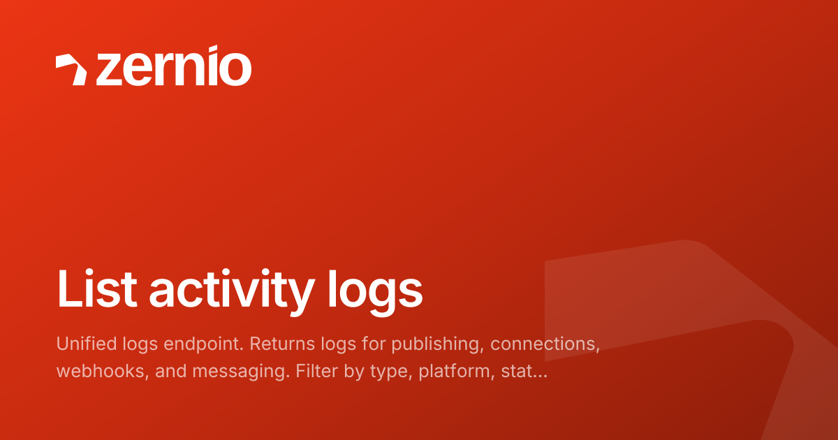 List activity logs - API Reference