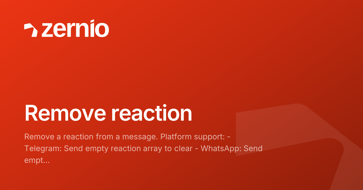 Remove reaction - API Reference