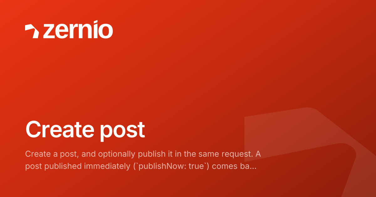 Create post - API Reference