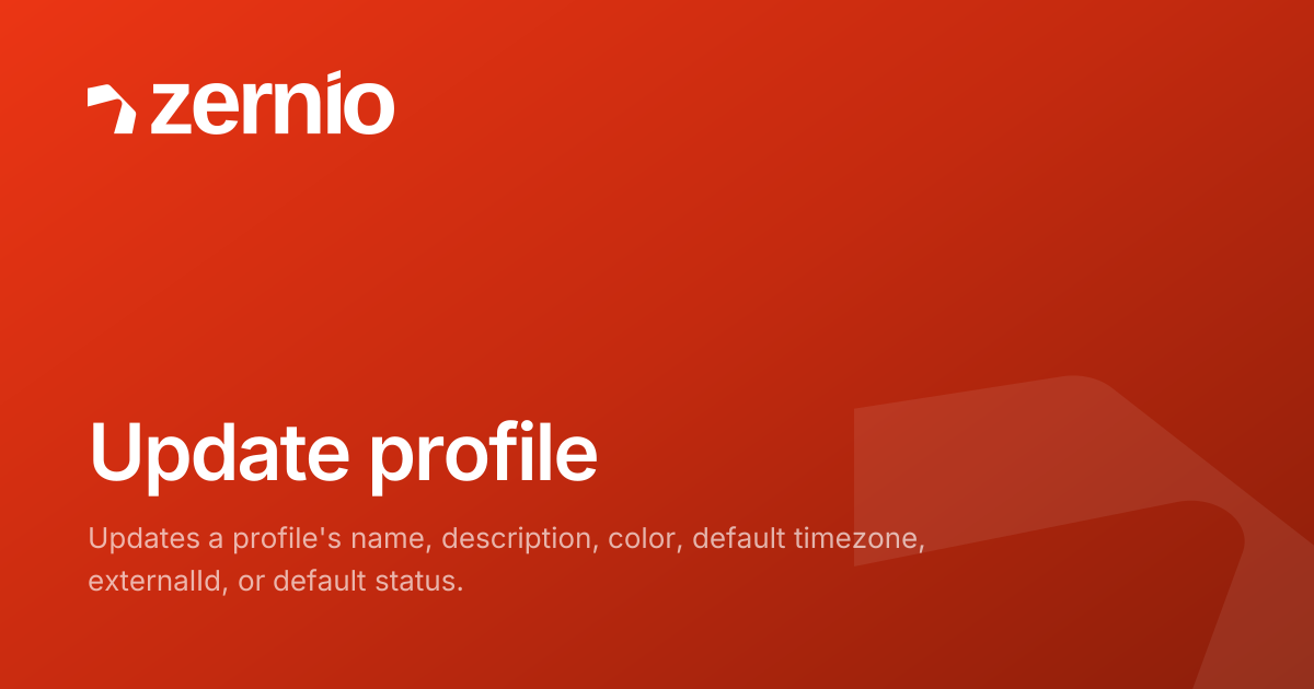 Update profile - API Reference