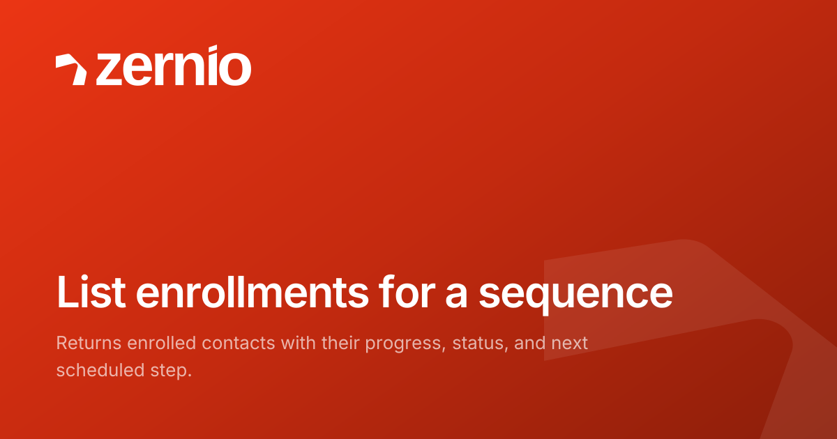 List enrollments for a sequence - API Reference
