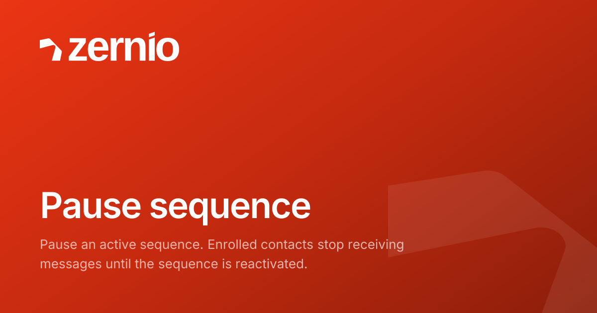 Pause sequence - API Reference