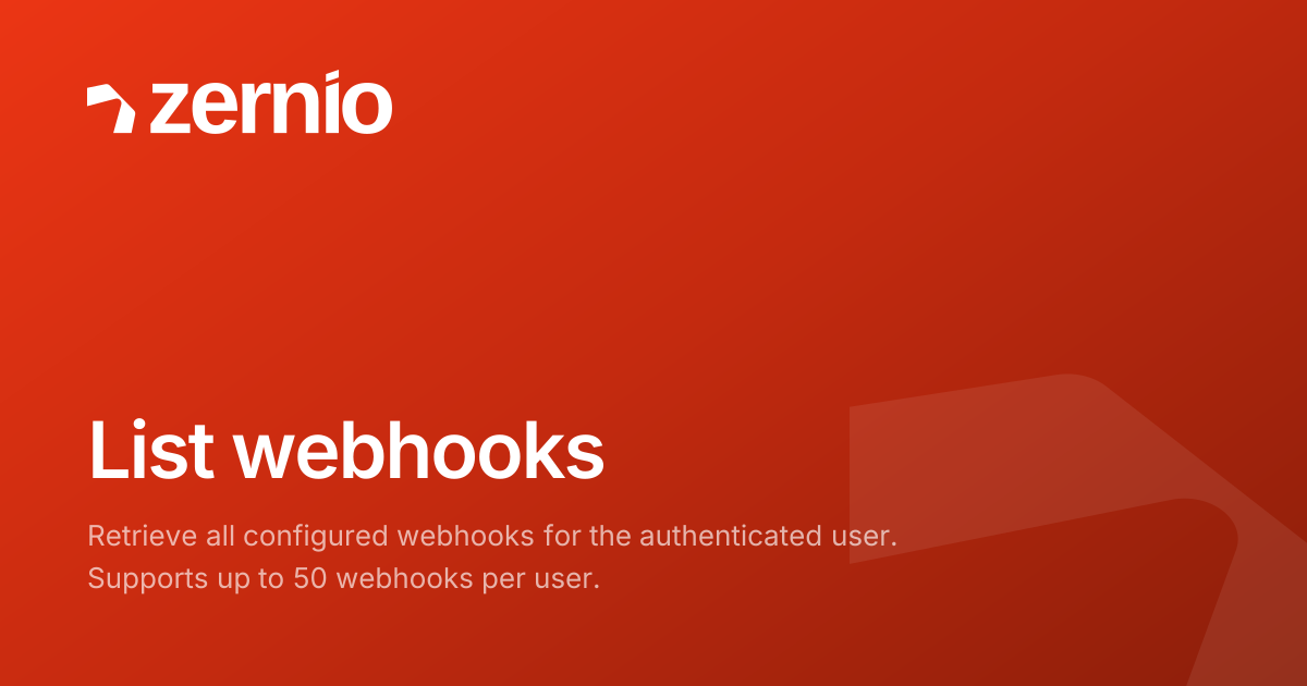 List webhooks - API Reference
