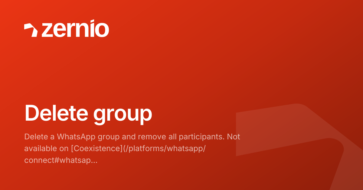Delete group - API Reference