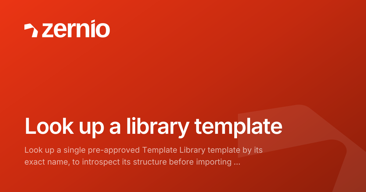 Look up a library template - API Reference