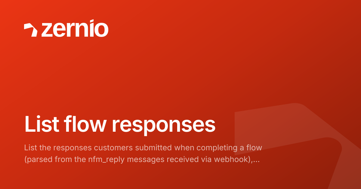 List flow responses - API Reference