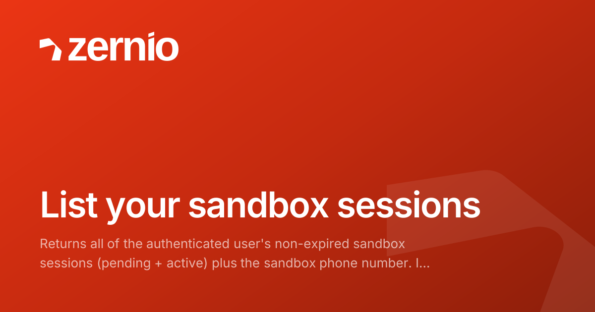 List your sandbox sessions - API Reference