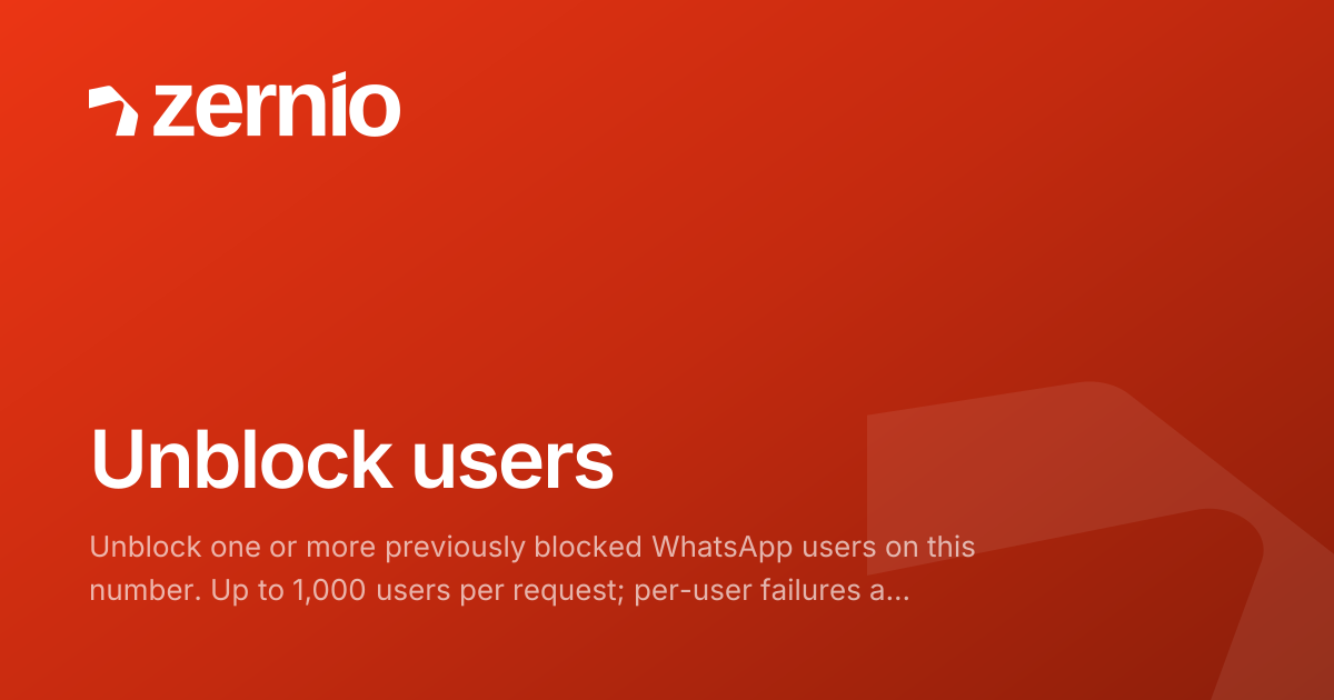 Unblock users - API Reference