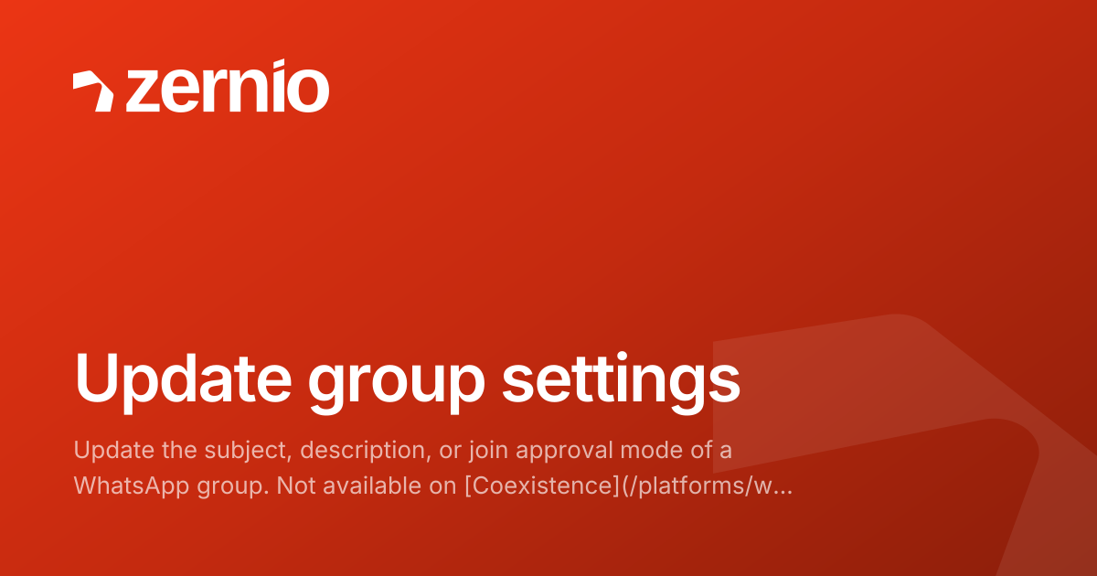 Update group settings - API Reference