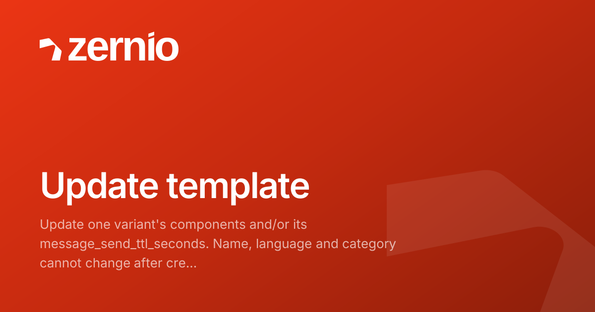 Update template - API Reference