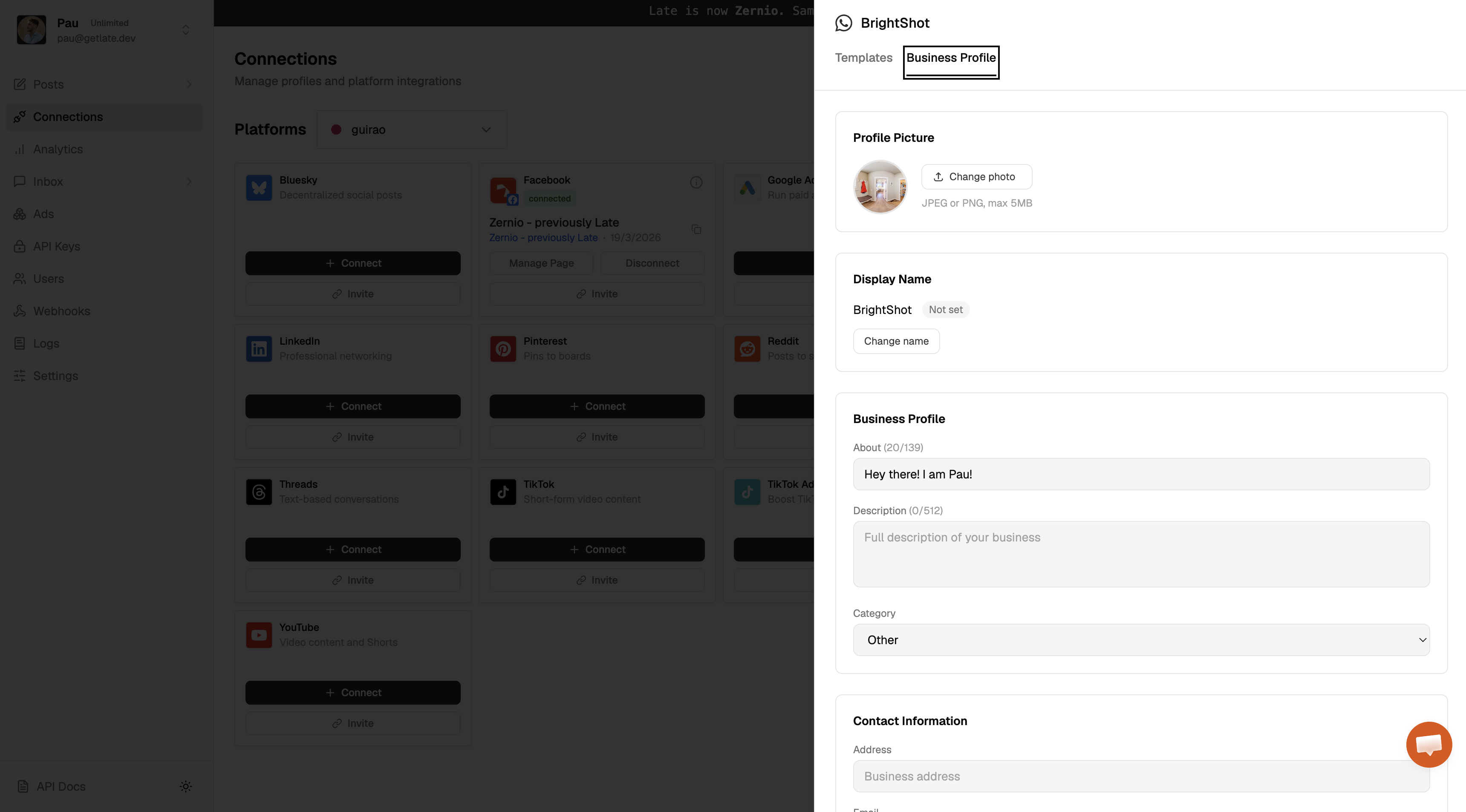 Configure your WhatsApp Business Profile