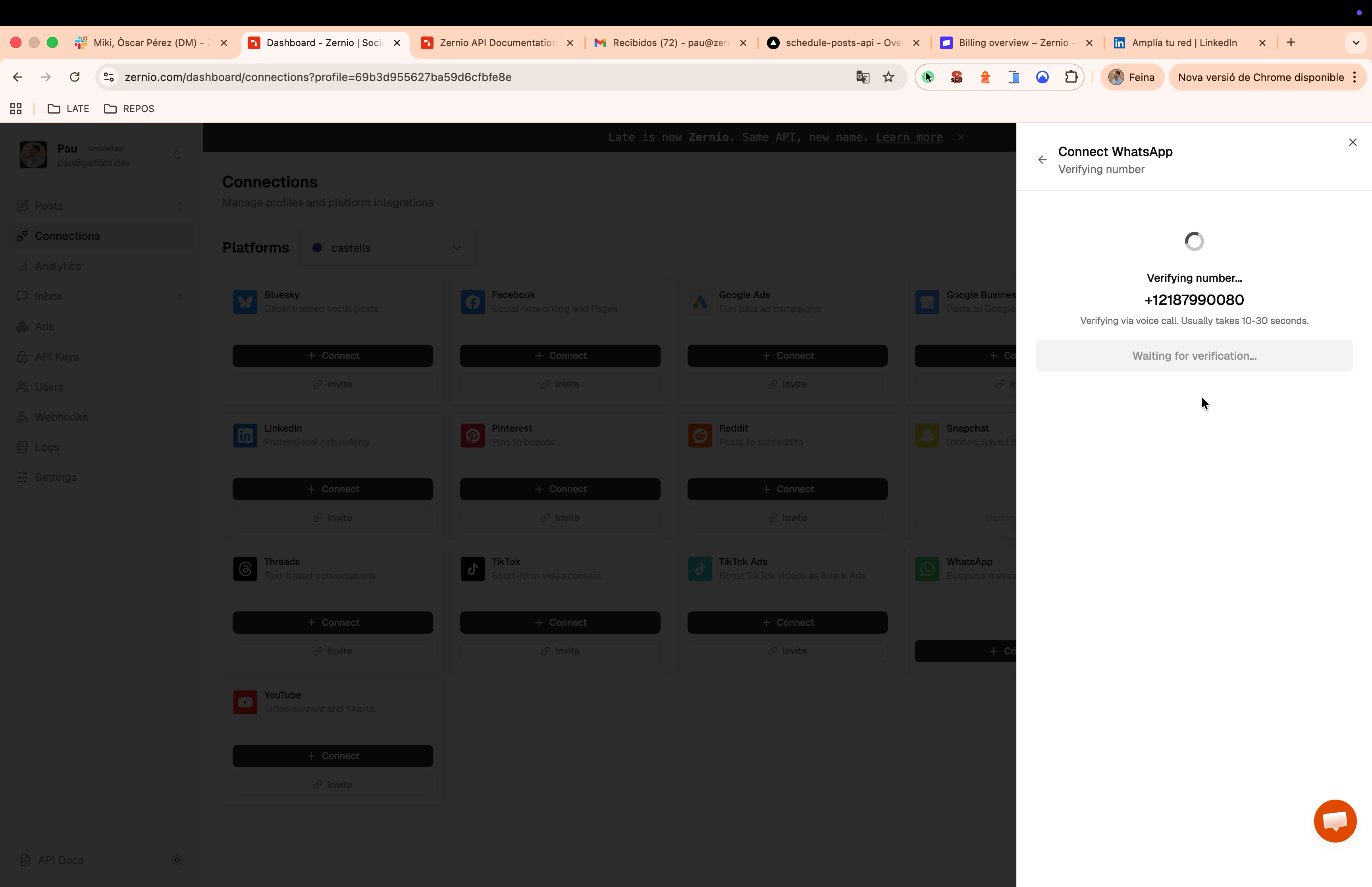 Auto-verifying your number with Meta